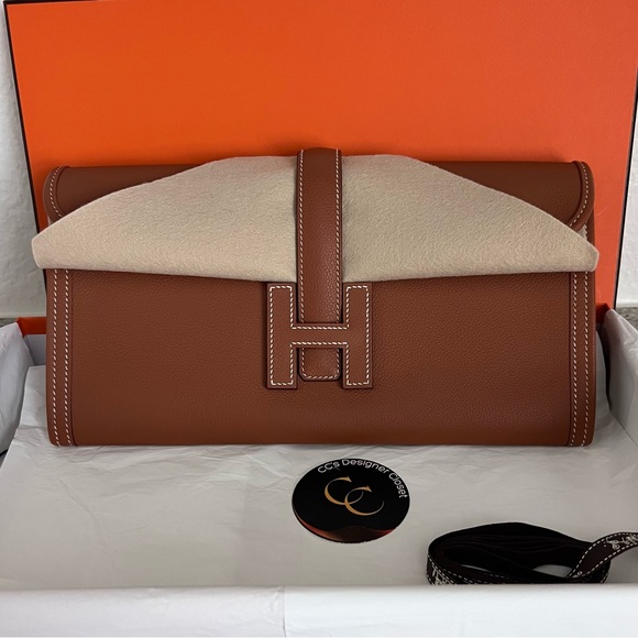 Hermes Jige Elan 29 Clutch in Gold Evercolor with H Closure - Picture 7 of 14